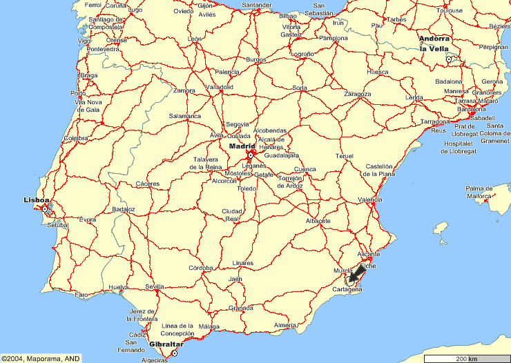 Mapa de situación de Los Montesinos