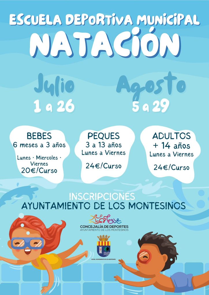 Cursos de natación, verano 2024 Los Montesinos