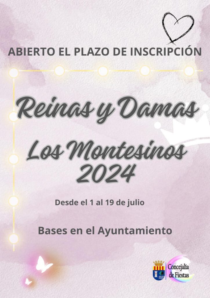 Inscripción Reinas y Damas de Los Montesinos 2024