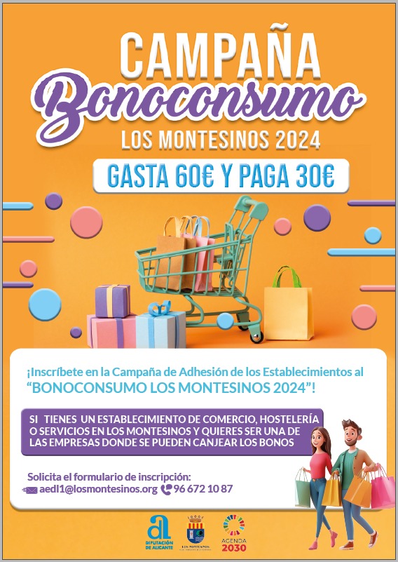 Adhesión establecimientos Campaña Bonoconsumo Los Montesinos 2024